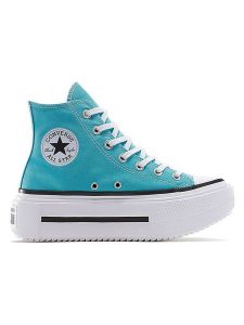 Converse Sneakersy "Chuck Taylor All Star Double Stack" w kolorze turkusowym rozmiar: 38. Niebieskie trampki Converse, bez wzorów, za kostkę, bez zapięcia. Za 249,95 zł.
