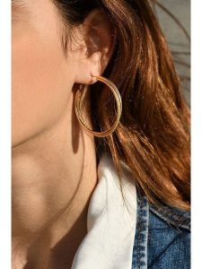 MOODE Kolczyki-kreole "Domitille" rozmiar: onesize. Żółte kolczyki MOODE, ze stali. Za 39,99 zł.