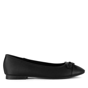 Baleriny JENNY. Czarne balerinki Jenny, bez wzorów, bez obcasa, bez zapięcia. Za 69,99 zł.