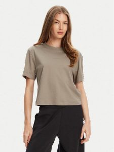 Guess T-Shirt V3RI08 I3Z14 Brązowy Regular Fit. Brązowe t-shirty Guess, xxs, z aplikacjami, z bawełny, bez kołnierzyka, bez ramiączek. Za 109,99 zł.