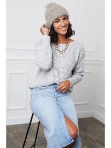 L'armoire de Suzette Sweter w kolorze szarym rozmiar: 38/40. Szare swetry oversize L'armoire de Suzette, l, bez wzorów, ze splotem, bez ramiączek. Za 113,63 zł.