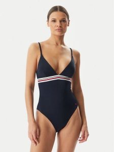 Tommy Hilfiger Strój kąpielowy UW0UW06357 Granatowy. Niebieskie stroje jednoczęściowe TOMMY HILFIGER, bez wzorów, z syntetyku. Za 347,99 zł.
