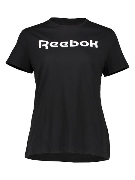 Reebok Koszulka w kolorze czarnym rozmiar: M. Czarne bluzki Reebok, m, bez wzorów, z bawełny, bez kołnierzyka, bez ramiączek. Za 50,45 zł.