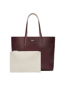 Lacoste Torebka NF2142AA Bordowy. Czerwone shopper bag Lacoste, bez wzorów, ze skóry, bez dodatków. Za 609,99 zł.