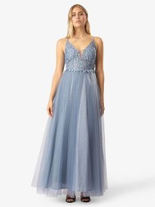 APART Sukienka w kolorze błękitnym rozmiar: 38. Niebieskie sukienki Apart, bez wzorów, z koronki, bez kołnierzyka, bez ramiączek, maxi. Za 260,99 zł.