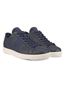 Ecco Skórzane sneakersy w kolorze granatowym rozmiar: 38. Niebieskie trampki ecco, bez wzorów, z gore-texu, bez zapięcia. Za 303,59 zł.