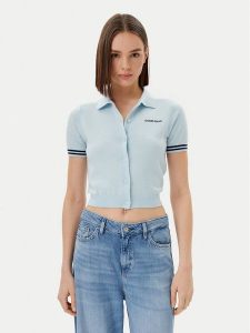 Guess Jeans Kardigan W5GR03 Z3HO2 Błękitny Regular Fit. Niebieskie kardigany Guess Jeans, z jeansu. Za 209,99 zł.