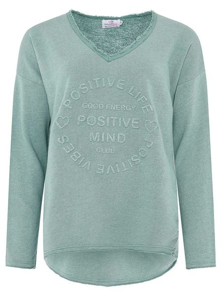 Zwillingsherz Bluza "Positive Mind" w kolorze zielonym rozmiar: L/XL. Zielone bluzy Zwillingsherz, l, bez wzorów, bez kaptura. Za 144,92 zł.