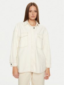 American Vintage Koszula jeansowa Jozastreet JOZ06AH24 Biały Loose Fit. Białe koszule American Vintage, l, bez wzorów, z bawełny, bez kołnierzyka, bez ramiączek. Za 409,99 zł.