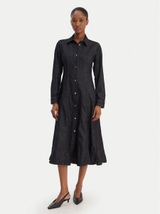 Tommy Hilfiger Sukienka jeansowa WW0WW48520 Granatowy Regular Fit. Niebieskie sukienki TOMMY HILFIGER, bez wzorów, z bawełny, bez kołnierzyka, bez ramiączek. Za 647,99 zł.