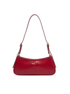 Calvin Klein Torebka Ck Small Shoulder Bag LV04F3170G Bordowy. Czerwone torebki klasyczne Calvin Klein, bez wzorów, ze skóry, bez dodatków. Za 409,99 zł.