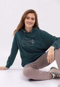 Bluza z kapturem B-FUNDY. Niebieskie bluzy Volcano, m, bez wzorów, z dresówki, z kapturem. Za 159,99 zł.