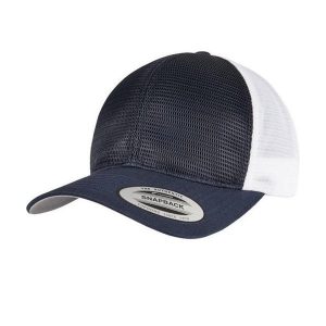 360 Dwukolorowa Czapka Omnimesh. Białe czapki FLEXFIT, bez wzorów. Za 87,99 zł.