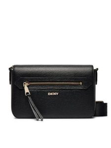 DKNY Torebka Bryant Ave Md Flap C R42E3E21 Czarny. Czarne listonoszki DKNY, bez wzorów, ze skóry, bez dodatków. Za 619,99 zł.