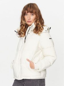 Pepe Jeans Kurtka zimowa Morgan PL402273 Biały Regular Fit. Białe kurtki Pepe Jeans, na zimę, xl, bez wzorów, z jeansu, bez kaptura. Za 549,99 zł.