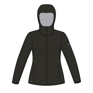 Kurtka turystyczna damska zimowa Quechua MH500. Czarne kurtki QUECHUA, na zimę, m, bez wzorów, z materiału, bez kaptura. Za 199,99 zł.