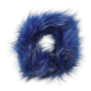 Granatowy Damski Opasko-Komin Sca'Viola Z Naturalnego Futra Lisa. Niebieskie szaliki Sca'viola, na zimę, bez wzorów, z futra. Za 189,00 zł.