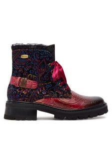 Laura Vita Trzewiki Kouleo 47 Bordowy. Czerwone botki LAURA VITA, bez wzorów, ze skóry, bez obcasa, na płaskiej podeszwie, bez zapięcia. Za 449,99 zł.