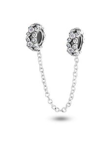 CHARM'S Srebrny łańcuszek zabezpieczający z kryształami rozmiar: onesize. Szare łańcuszki CHARM'S, srebrne. Za 122,96 zł.