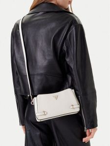 Guess Torebka Rosalba HWZG96 57120 Écru. Listonoszki Guess, z aplikacjami, ze skóry, bez dodatków. Za 319,99 zł.