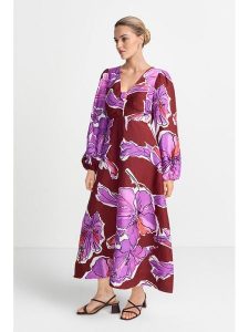 Rich & Royal Sukienka w kolorze fioletowym rozmiar: 40. Różowe sukienki Rich & Royal, bez wzorów, bez kołnierzyka, bez ramiączek, maxi. Za 294,95 zł.