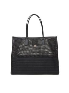 Tommy Hilfiger Torebka Th City Summer Tote Woven AW0AW17640 Czarny. Czarne shopper bag TOMMY HILFIGER, bez wzorów, ze skóry, bez dodatków. Za 519,99 zł.