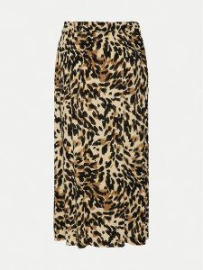 YAS Spódnica midi Savanna 26028279 Brązowy Regular Fit. Brązowe spódnice YAS, s, bez wzorów, z wiskozy, midi. Za 199,99 zł.
