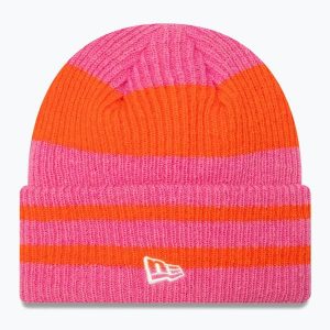 Czapka zimowa damska New Era Stripe Cuff Knit Beanie. Czerwone czapki New Era, bez wzorów. Za 139,99 zł.