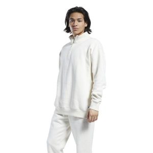 Kolorowa bluza z zamkiem błyskawicznym Reebok Classics. Białe bluzy Reebok, l, bez wzorów, bez kaptura. W wyprzedaży za 262,55 zł.