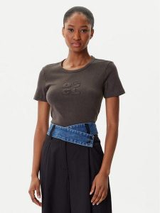 Desigual T-Shirt Praga 25WWTK46 Szary Regular Fit. Szare t-shirty Desigual, m, bez wzorów, z bawełny, bez kołnierzyka, bez ramiączek. Za 219,99 zł.