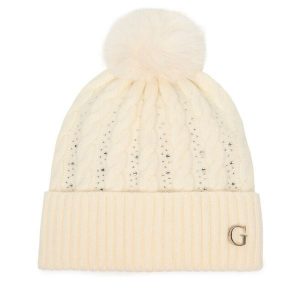 Czapka Guess. Białe czapki Guess, z aplikacjami. Za 129,99 zł.