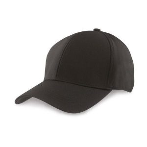 Czapka z daszkiem Result Flexfit Fitted. Czarne czapki RESULT, bez wzorów, z bawełny. Za 53,25 zł.