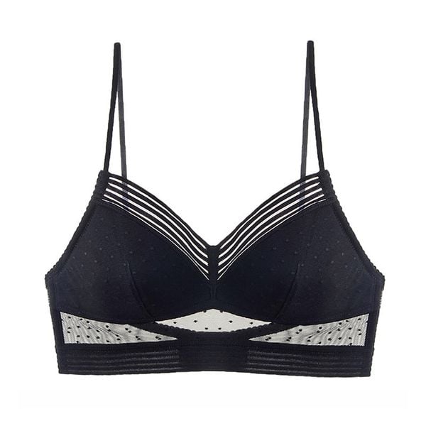 Stanik z dekoltem na plecach do codziennych stylizacji Neasa. Czarne biustonosze Intica, bez wzorów, z materiału. Za 79,00 zł.