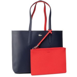 Torebka Lacoste. Czerwone shopper bag Lacoste, bez wzorów, bez dodatków. Za 429,99 zł.