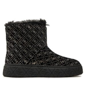 Śniegowce Guess. Czarne buty zimowe Guess, bez obcasa, bez zapięcia. Za 679,99 zł.