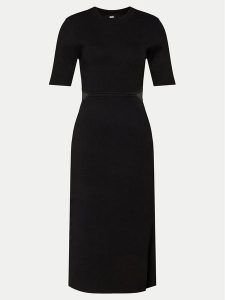 DKNY Sukienka dzianinowa P4AUAN33 Czarny Slim Fit. Czarne kombinezony DKNY, xs, bez wzorów, z dzianiny, bez kołnierzyka, bez ramiączek. Za 589,99 zł.