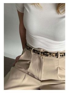 Lucky Bees Pasek w kolorze czarno-brązowym - dł. 100 cm rozmiar: onesize. Brązowe paski Lucky Bees, bez wzorów, z materiału. Za 78,66 zł.