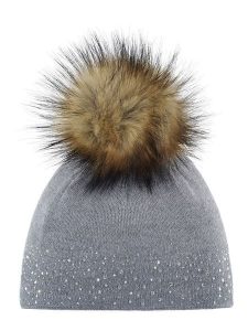 Eisbär Czapka "Nalin Lux Crystal" w kolorze szaro-jasnobrązowym rozmiar: onesize. Szare czapki Eisbar, bez wzorów, z wełny. Za 149,31 zł.