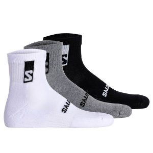 Skarpety sportowe Salomon Everyday Ankle średnie bawełniane 3 pary. Czarne skarpetki Salomon, bez wzorów, z bawełny. Za 50,00 zł.