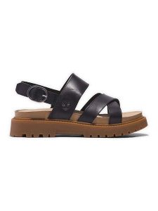 Timberland Skórzane sandały "Clairemont Way" w kolorze czarnym rozmiar: 41. Czarne sandały Timberland, bez wzorów, z otwartym noskiem, bez obcasa, na platformie, bez zapięcia. Za 285,49 zł.