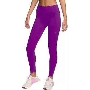 Legginsy Sportowe Damskie Nike Performance Dri-fit. Fioletowe legginsy Nike, bez wzorów, z podwyższonym stanem. Za 221,80 zł.