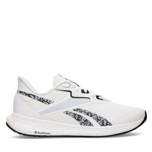 Buty na siłownię Reebok. Białe buty sportowe Reebok, bez wzorów, bez zapięcia, na fitness i siłownię. Za 199,99 zł.