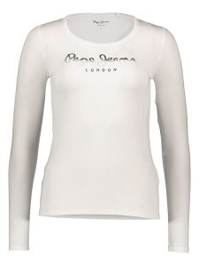 Pepe Jeans Koszulka w kolorze białym rozmiar: M. Białe bluzki Pepe Jeans, m, bez wzorów, z jeansu, bez kołnierzyka, bez ramiączek. Za 83,42 zł.