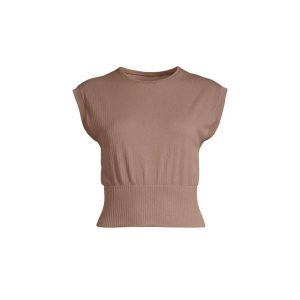 Koszulka Casall Seamless Graphical Rib Oddychająca Bezszwowa Elastyczna. Brązowe bluzki Casall, bez wzorów, sportowe, bez kołnierzyka, bez ramiączek. W wyprzedaży za 209,99 zł.