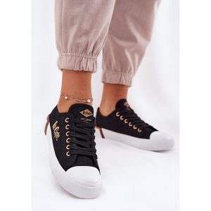 Trampki Materiałowe Damskie Lee Cooper LCW-25-31-3427L Czarne. Czarne trampki bez wzorów, z gumy, bez zapięcia. Za 173,90 zł.