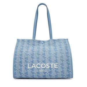 Torebka Lacoste. Niebieskie shopper bag Lacoste, bez wzorów, bez dodatków. Za 771,99 zł.