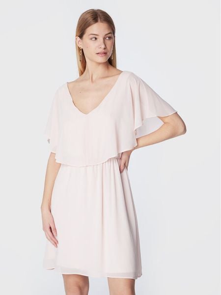 NAF NAF Sukienka koktajlowa Lazale DNR3Z Różowy Regular Fit. Czerwone kombinezony NAF NAF, bez wzorów, z syntetyku, wizytowe, bez kołnierzyka, bez ramiączek. Za 129,99 zł.