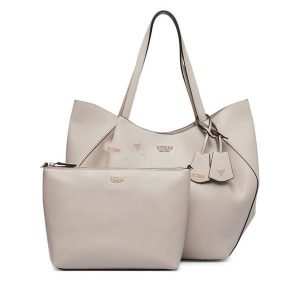 Torebka Guess. Brązowe shopper bag Guess, z aplikacjami, bez dodatków. Za 714,99 zł.