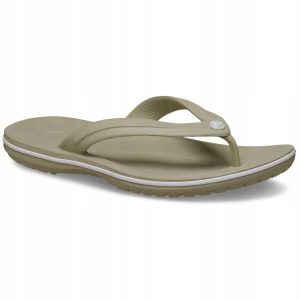 Japonki Dla Dorosłych Crocs Crocband Flip. Brązowe klapki Crocs, bez wzorów, z materiału, bez obcasa. Za 169,99 zł.