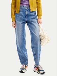 Desigual Jeansy Ariel 24WWDD38 Niebieski Balloon Fit. Niebieskie jeansy Desigual, bez wzorów, z bawełny. Za 289,99 zł.